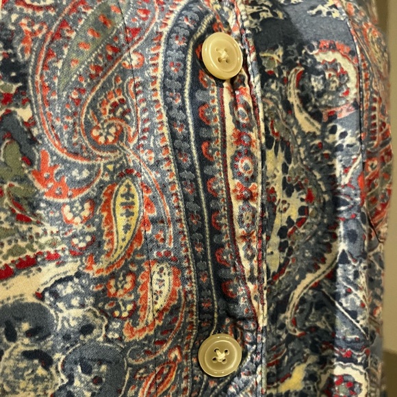 Ralph Lauren Button Down Paisley Sleep Shirt with Embroidered Logo on Po… - Picture 10 of 15